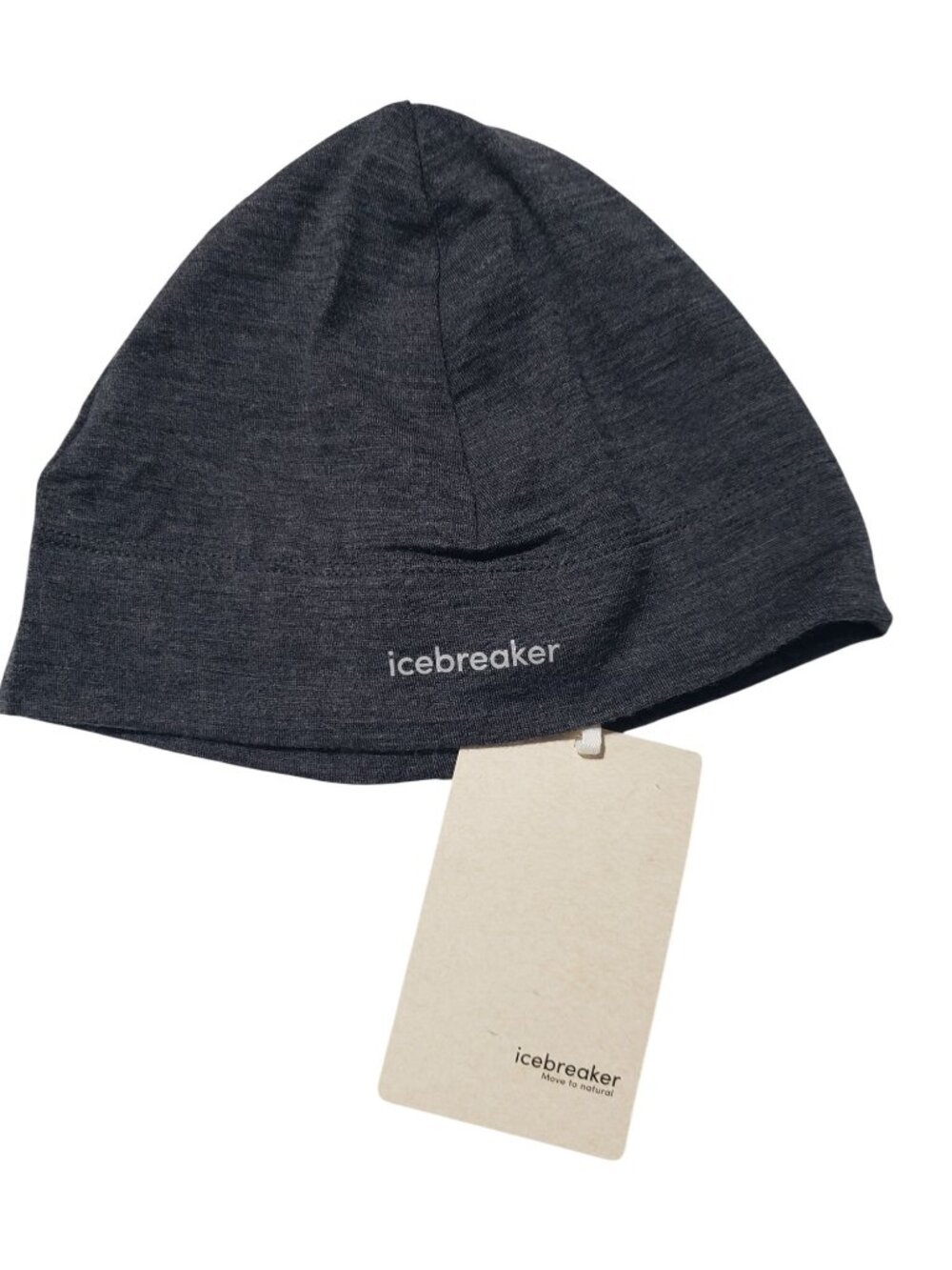 NEW Icebreaker Gray Oasis Beanie 100% Wool Hiking Running Camping Hat